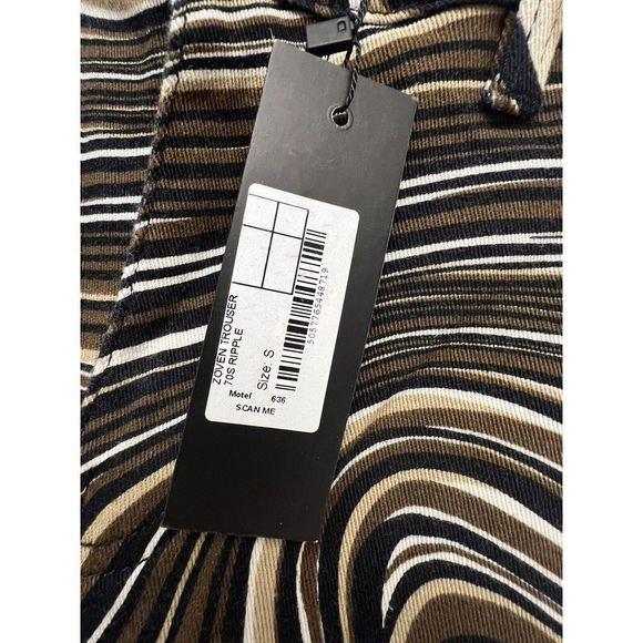 Motel Denim Jeans NWT 70s Ripple Flair Boot Cut Black Brown Size Small 28” - Picture 3 of 6